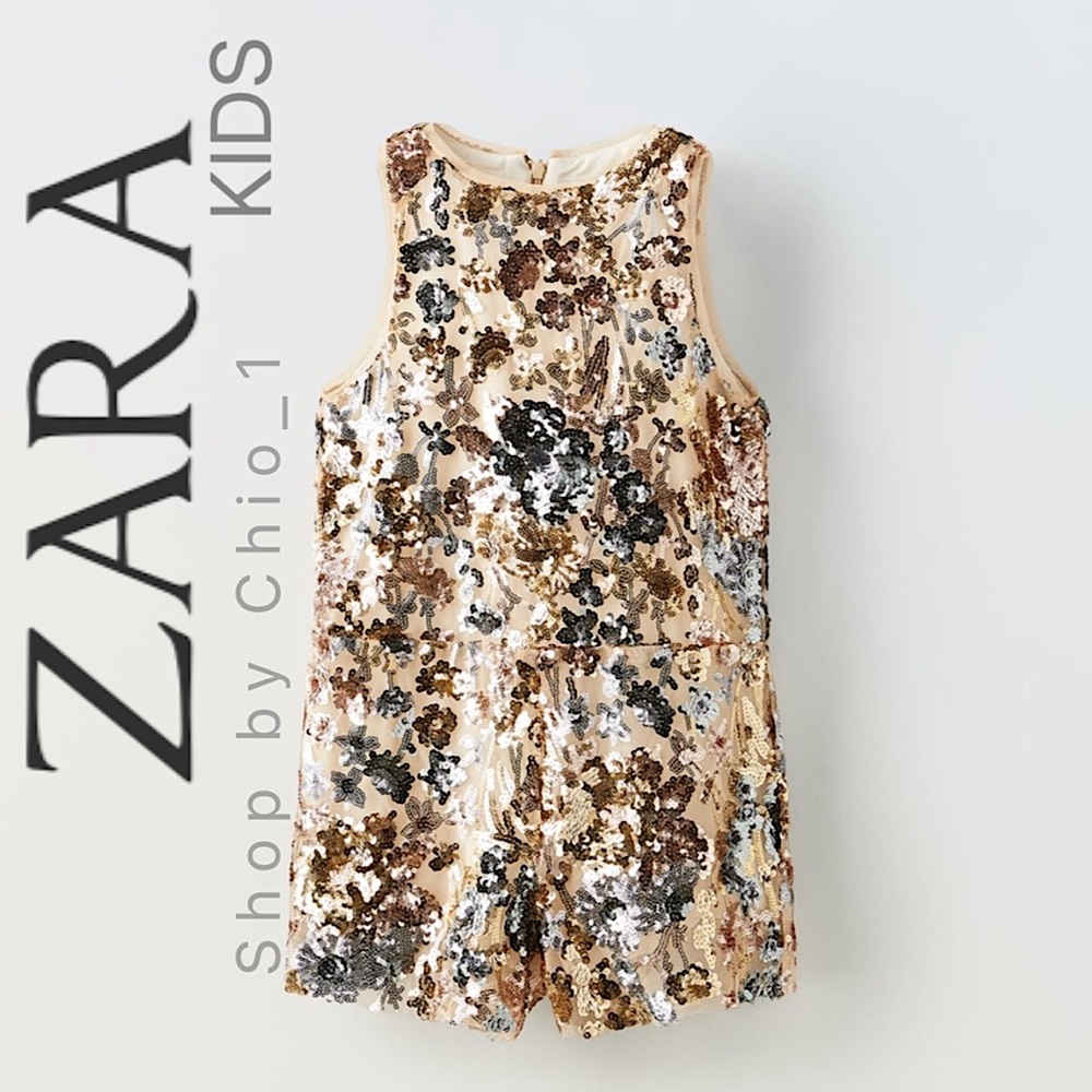 ZARA SPARKLY SEQUINS ROMPER, JUMPSUIT GIRL 13-14 years blogger favorite